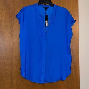 NWT BANANA REPUBLIC BLUE BLOUSE SIZE LARGE
